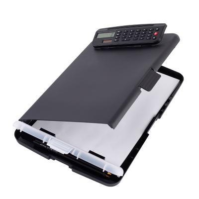 China Stationery OfficeNurse Hot Selling Multifunctional Calculator Storage Clipboard with Calculator Clip for sale