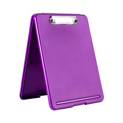 China Wholesale Stationery Office Purple Compartment Care Storage Plastic Clipboard Best With Storage for sale