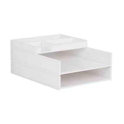 China Hot Selling Stackable 2 Layer Folder Tray Desktop Organizer Stackable Stationery Sets Desk Accessories for sale