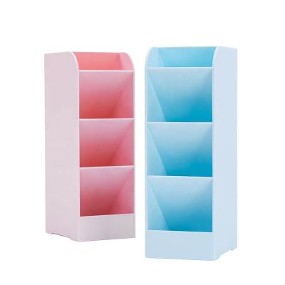 China Custom Eco-Friendly Cute Eco-friendly Plastic Storage Container Pen Desk Holder For Office Supplies for sale