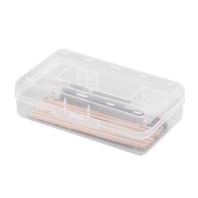 China Schools & Hot Sale 20.5x12.5x6cm Offices Clear School/Home Green PP Pencil Storage Box Pencil Case With Plastic Splash Pencil Case for sale