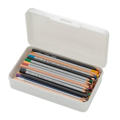 China Schools & Offices School / Home Offices Green PP Storage Box Modern Clear Crayon Pencil Case for sale