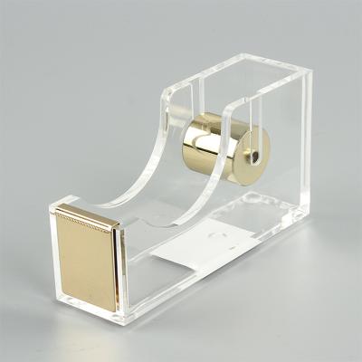 China Office and School Shape Transparent Acrylic Stationery Kraft Paper Tape Dispenser for sale