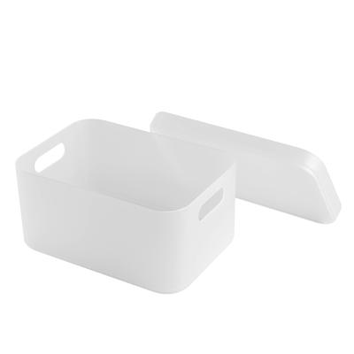 China Good quality white stackable durable tool storage pp sundries plastic box with handle and lid organizer box for sale