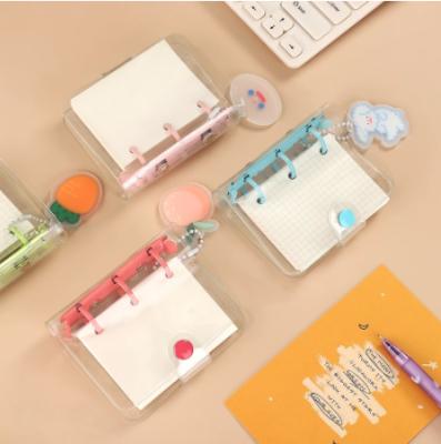 China Custom Mini Korea School Mini Binder Travelers Diary Notebook Plastic Cover With DIY Notebook for sale