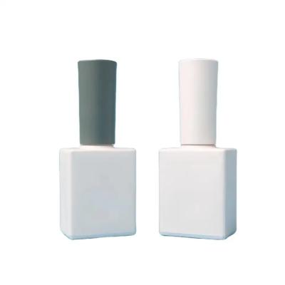 China Custom 12ml Nail Polish Bottle Glass Body Convenient White Bottle Nail Polish for sale