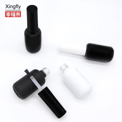 China 9 ml rond leeg glas UV gel nagellak Fles Mat zwart met borstelkap Te koop