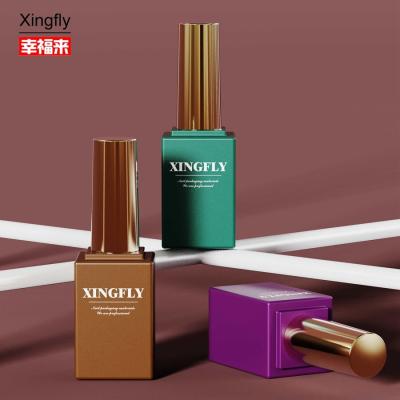 China Gel Polish Square Bottle 14ml Cosmetic Packaging Square Gel Nail Polish Glass Bottle for sale