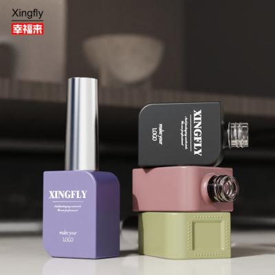 China Classic 10ml Square Unique Empty Glass Nail Polish Bottles Gel Polish Container for sale