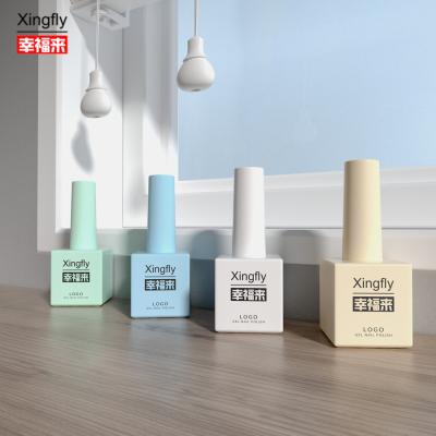 China 17ml Gel Polish Square Bottle Custom Spray Paint Glass Bottle Surface Uv Nail Polish Bottle for sale