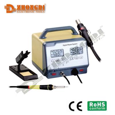 China Electronics Zhongdi ZD-8912 2 In1 Soldering Iron Rework Station, Digital Soldering Kit SMD LCD Display, Hot Air Gun 160-480 Degree for sale