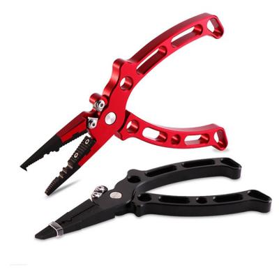 China Fishing New Ergonomic Aluminum Fishing Slot Ring Opener Fishing Pliers Aluminum Pliers Side Cutter Hook Remover for sale