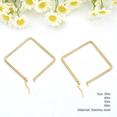 China Tendy 2022 Tendy cc Korean Jewelry 18K Gold Stainless Steel Hoop Earrings For Women Jewelry for sale