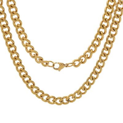 China CLASSIC Gold Plated Thin Rope Pendant Women Men Charm Stainless Steel Necklace Couples Jewelry Gold/Franco/Figaro Chain Necklace for sale