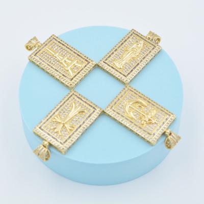 China Religious 18k Gold Plated Wholesales Cross Pendants For Necklace Women Necklaces Jesus Pendants Religion Headscarf Dangles for sale