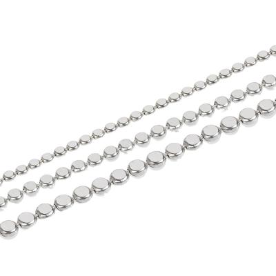 China Fashion 925 Sterling Silver Round Chain 2mm 2.5mm Flat 3mm Pearl Chain Necklace CLASSIC In Roll for sale