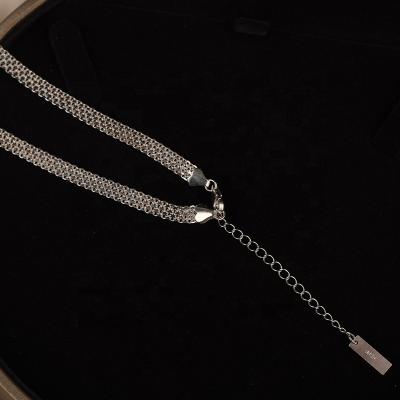 China S925 Custom Personalized Silver Necklace CLASSIC Sterling Silver Chain Necklace S925 for sale