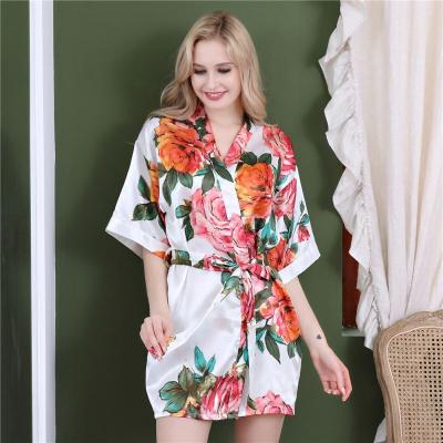 China QUICK DRY Silk Bridal Nightgown Womenens Night Bathing Long Robe Sleepwear for sale