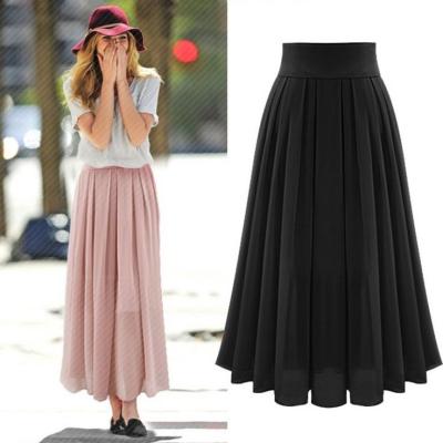 China Plus Size Women's Formal Chiffon Skirt , Long Pleated Skirts Girl for sale