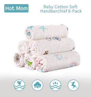 China 6-Pack Baby Warm Cotton 100% Cotton Mum Soft Handkerchief for sale