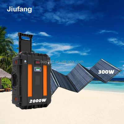 China Outdoor Easy To Install 2KW 2000w Lifepo4 Solar Generator Power Station Portable Solar Power System Fotovoltaico 2kw Kit For Outdoor for sale