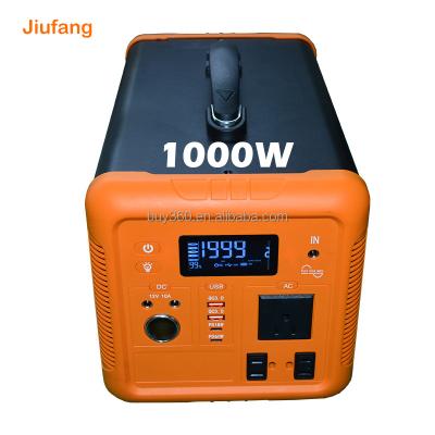 China 110v 220v Fast Charge Backup Generator 1000W High Capacity Portable Solar Power Station For Food Road Trip Camping Power Outages for sale