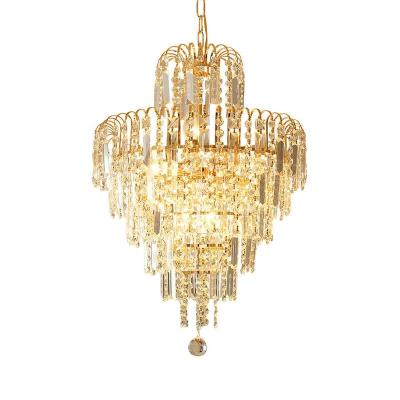 China Modern Lighting Luxury Brass Light Glass Crystal Ceiling Chandelier Luxury Gold Beseller Factory Price for sale