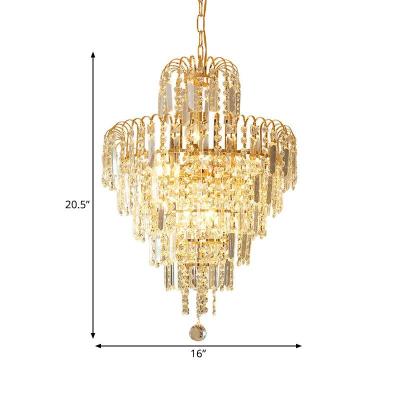 China High Lighting Light European Family Crystal Ceiling Chandelier Modern Popular Design Luxury Brass Gold Chandelier for sale