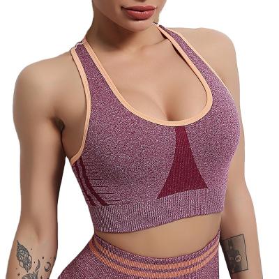 China 2021 Custom Viable Fitness Wear Vest Sexy Cropped Bra Workout Shirts Fitted Gym Cotton Ladies Summer Yoga Crop Women Tank Top Bra for sale