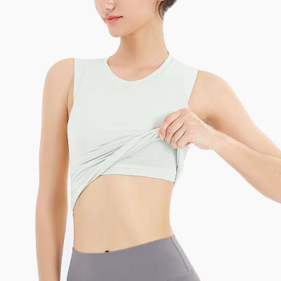 China Breathable Sexy Women Quick Dry Tank Tops Vest Basic Short Sleeve Crop Top T-Shirt Gym Running Yoga Tops Shirt For Women for sale