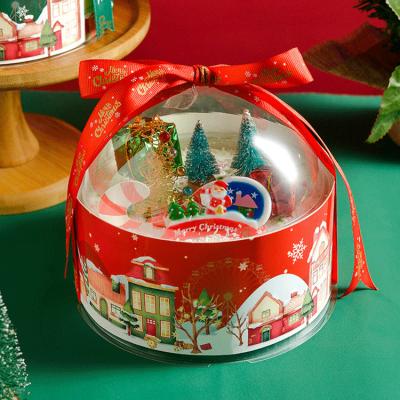 China Recycled Materials OEM New Style Christmas PET Ball And White Cardboard Paper Cake Cookies Gift Box for sale