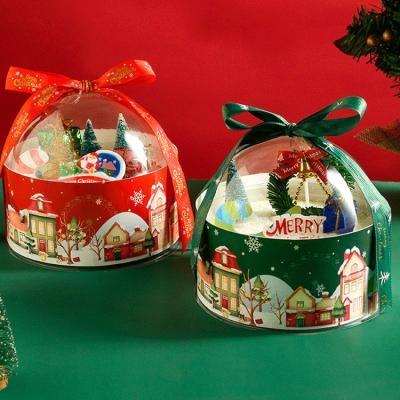 China Recycled Materials Wholesale New Transparent Christmas Mousse Cake Ball PET Packaging Box Baking Baking Box for sale