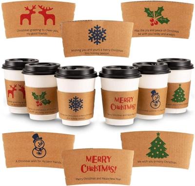 China OEM Disposable Xmas Christmas Milk Tea Drink Coffee Cup Biodegradable Disposable Paper Cup for sale