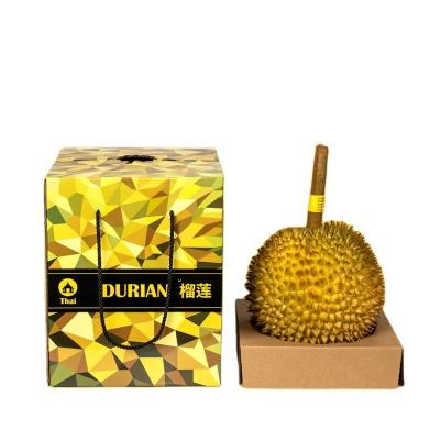 China Recycled Materials Logo Single Pack Portable Fruit Custom Durian Corrugated Cardboard Durian Paper Packaging Gift Box for sale