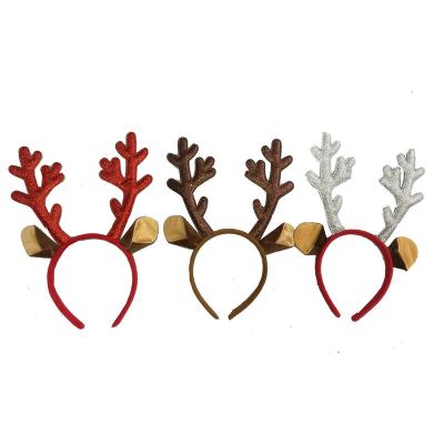 China 2021 trendy new fashion Christmas glitter reindeer anlter headband for sale