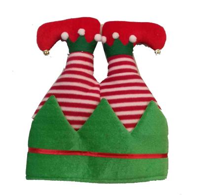 China 2021 Fashionable Festival Last Christmas Funny Newcomer Fleece Elf Hat With Stuffing Legs for sale