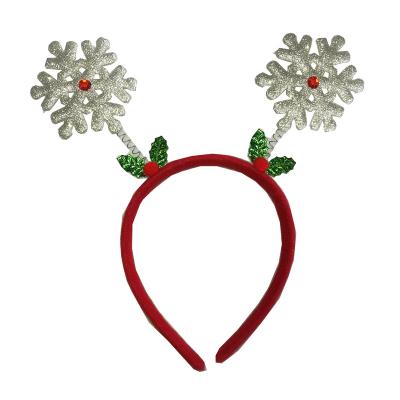 China 2021 New Arrival Christmas Santa Snowman Snowman Christmas Tree Reindeer Headbopper Headband Appluqued Cloth Character Headband for sale