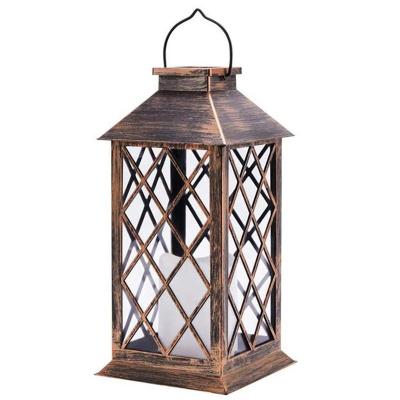 China Amazon Time Candle Lantern Wind Blowing Plastic Lantern Small Bar Candle Holder Classic Slow Electronic Yard Decoration for sale