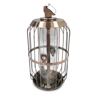 China Amazon Time Bird Bronze Metal Garden Automatic Slow Plating Decoration Anti Bird Squirrel Removable And Washable Hanging Feeder for sale