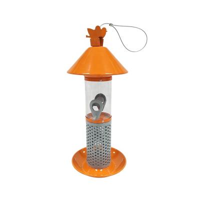 China 2021 New Time Amazon Automatic Slow Bird Lovers Gifts Metal Crafts Garden Decoration Hanging Washable Fashionable KD Structure Bird Feeder for sale