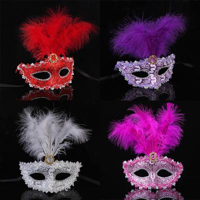 China Carnival Slow Prom Cosplay Mask Halloween Theme Theme Halloween Gifts Masquerade Time Amazon Feather Lace Party Prop Mask for sale