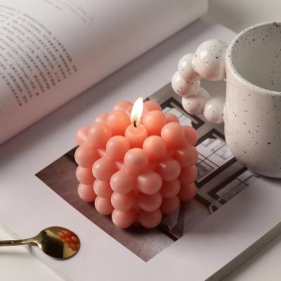 China Slow Decorating Time Amazon Birthday Gifts Opens Home Decor Scented Cube Geometric Cube Wax Round Cube Candle Soy Wax Aromatherapy Candle for sale