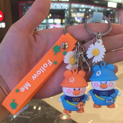 China Cute Slow Car Girl Craft Gifts Decoration Time Amazon Key Chain Bag Hanging Cute Key Ring Doll Rubber Keychain Cartoon Anime Accessories for sale