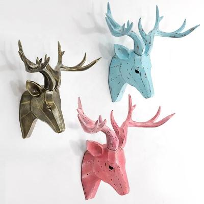 China Minimalist creative simulation slow deer decoration living room wall craft resin gift Amazon time main hanging for sale