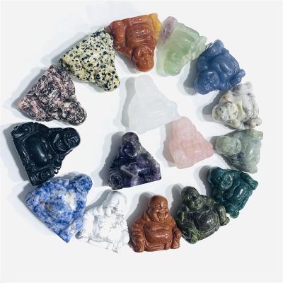 China Europe Feng Shui Folk Crafts Wholesale Natural Crystal Carving Stone Crystal Buddha For Decoration for sale