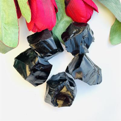 China Wholesale Europe Crystal Rough Stone Raw Natural Obsidian For Healing for sale