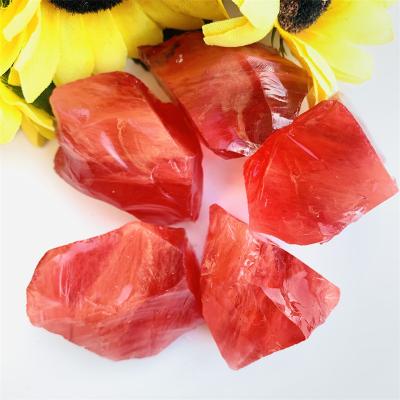 China Wholesale Europe Crystal Rough Stone Raw Red Natural Fusing Quartz For Healing for sale