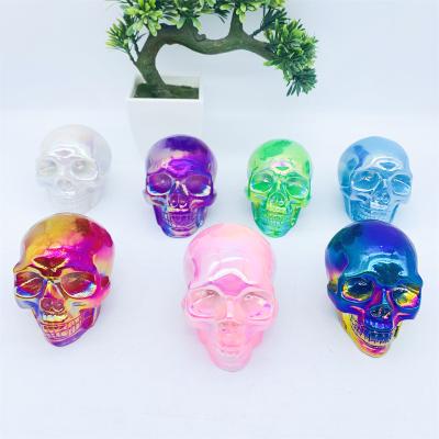 China Europe Wholesale Hand Carved Aura Skulls Large Size Crystal Plated Skulls For Souvenir for sale