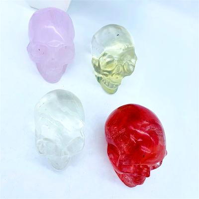 China Wholesale Europe Hand Carved Stone Big Size Crystal Skulls For Souvenir Melting Skulls for sale