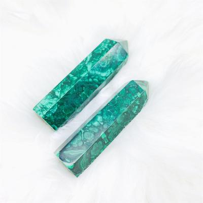 China Wholesale High Quality Natural Quartz Malachite Crystal Tower For Healing Point From Europe for sale